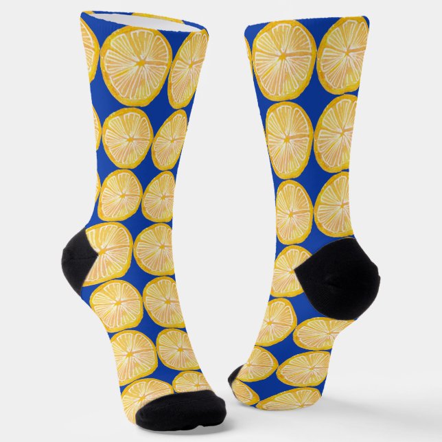 Colorful citrus lemon Fruit patten Socks (Angled)