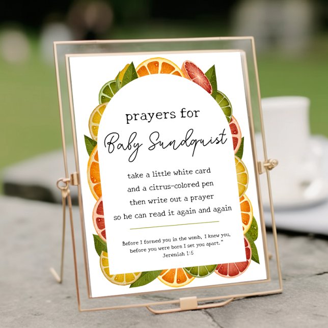 Colorful Citrus Prayers for Baby Shower Sign (Creator Uploaded)