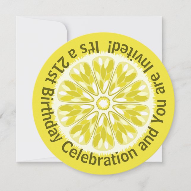Colorful Citrus Slice Lemon Birthday Invitation (Front)