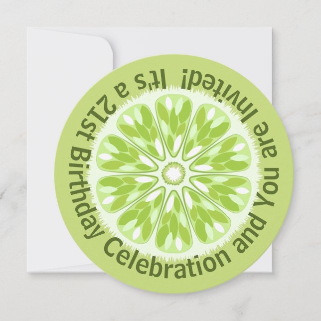 Colorful Citrus Slice Lime Birthday Invitation (Front)