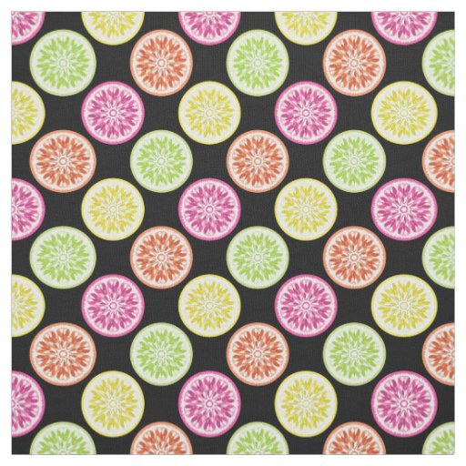 Colorful Citrus Slices Fabric