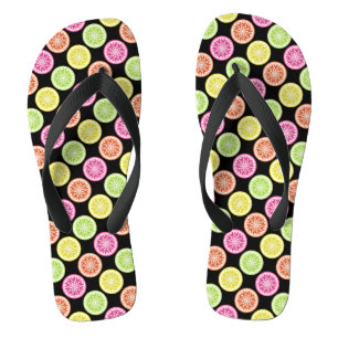 Colorful Citrus Slices Flip Flops