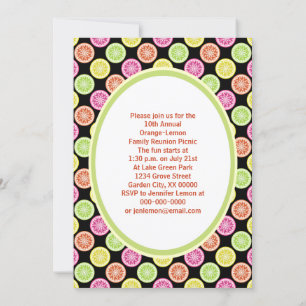 Colorful Citrus Slices Invitation