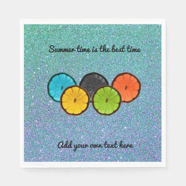 Colorful Citrus Slices Paper Napkins (Front)