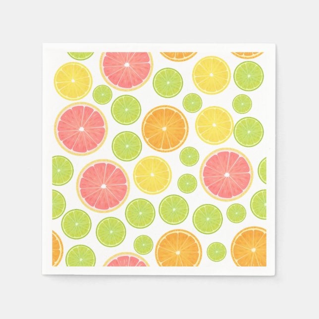 Colorful Citrus Slices Paper Napkins (Front)