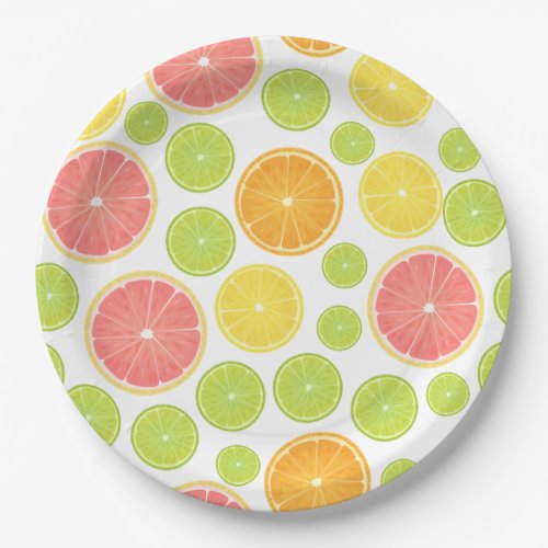 Colorful Citrus Slices Paper Plates