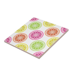 Colorful Citrus Slices Tile