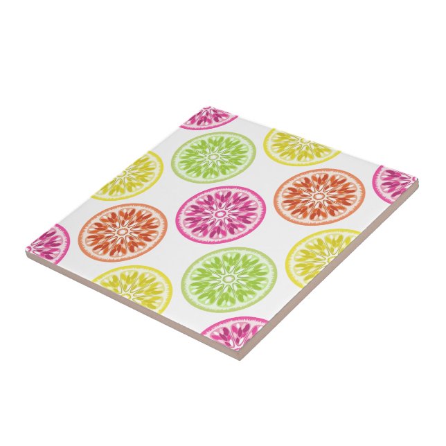 Colorful Citrus Slices Tile (Side)
