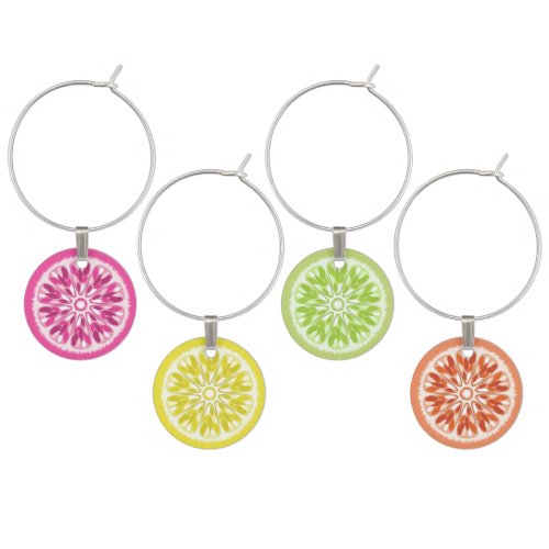 Colorful Citrus Slices Wine Charm