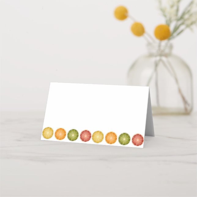 Colorful Citrus Themed Table Cards (Front)