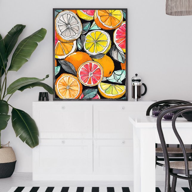 Colorful Citrus unframed Poster (Add a splash of color to any room with this vibrant piece or modern art!)