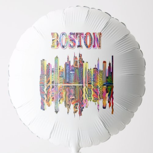 Colorful Cityscape of Boston Balloon
