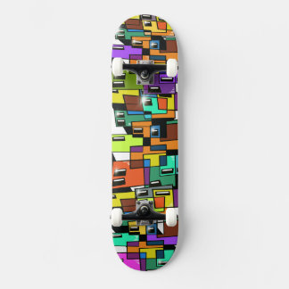 Colorful Cityscape Skateboard Deck