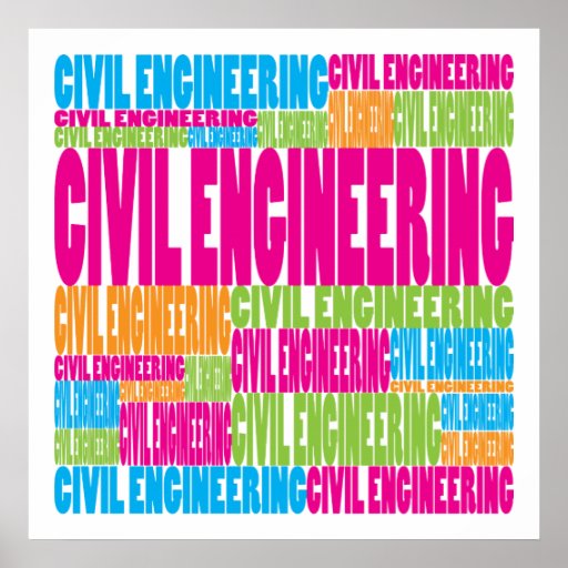 Colorful Civil Engineering Poster | Zazzle