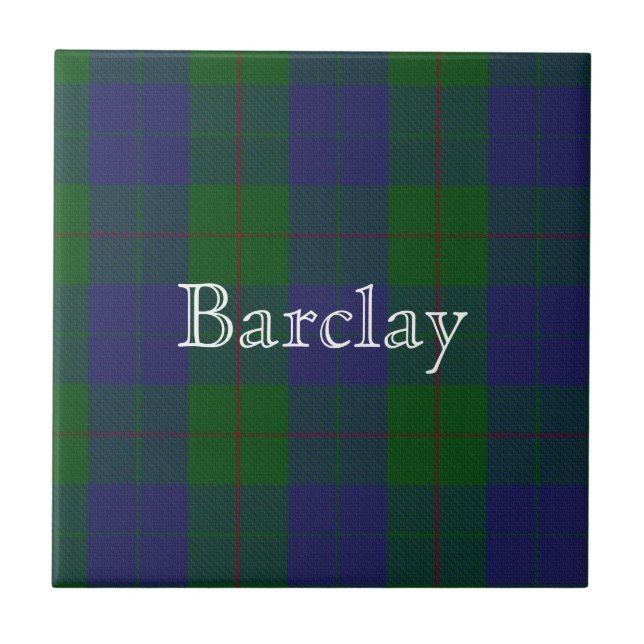 Colorful Clan Barclay Tartan Plaid Custom Tile (Front)