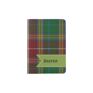 Colorful Clan Baxter Plaid  Passport Holder