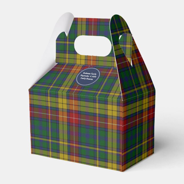 Colorful Clan Buchanan Plaid Event Favor Gift Box (Back Side)