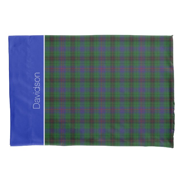 Colorful Clan Davidson Tartan Plaid Pillow Case (Front)