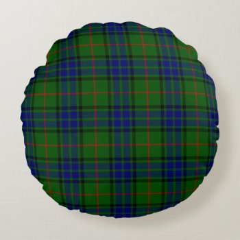 Colorful Clan Lauder Plaid Round Pillow by Everythingplaid at Zazzle