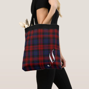 Colorful Clan MacLachlan Plaid Monogrammed Tote Bag
