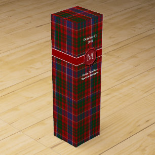 Colorful Clan MacRae Plaid Custom Wine Box