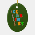 Colorful Clarinet Ceramic Ornament