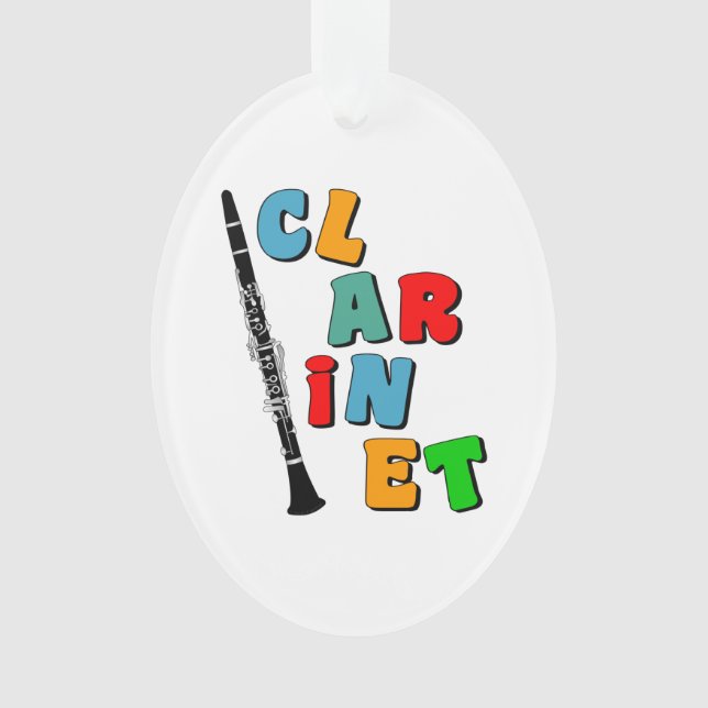 Colorful Clarinet Ornament (Front)