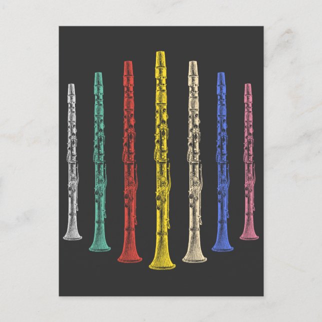 Colorful Clarinets Postcard (Front)