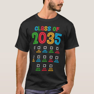 Colorful Class of 2035 Back to School Grow With Me T-Shirt