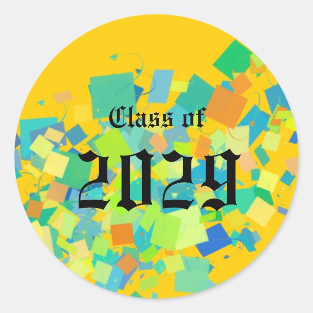 Colorful Class of Graduation Stickers (Front)
