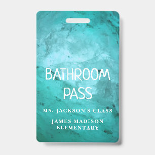 Colorful Classic Back To School Bathroom Hall Pass Badge