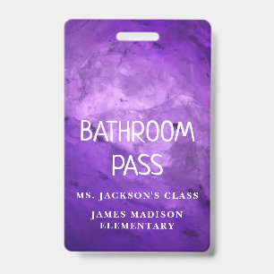 Colorful Classic Back To School Bathroom Hall Pass Badge