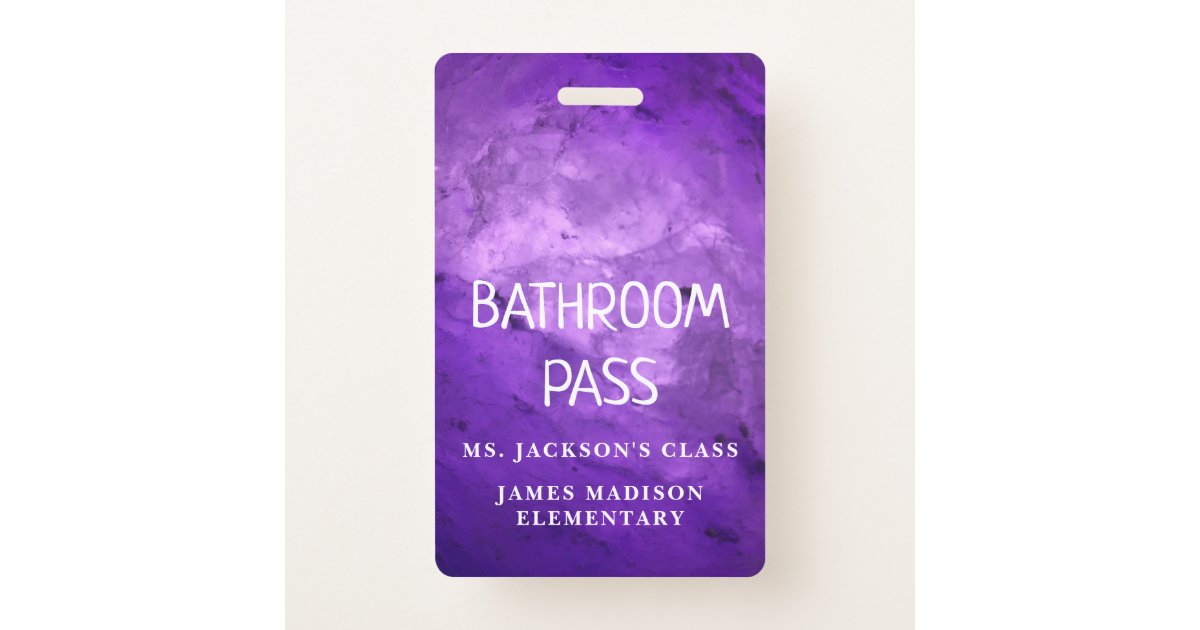 Colorful Classic Back To School Bathroom Hall Pass Badge Zazzle 5286
