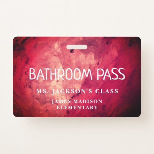 Colorful Classic Back To School Bathroom Hall Pass Badge