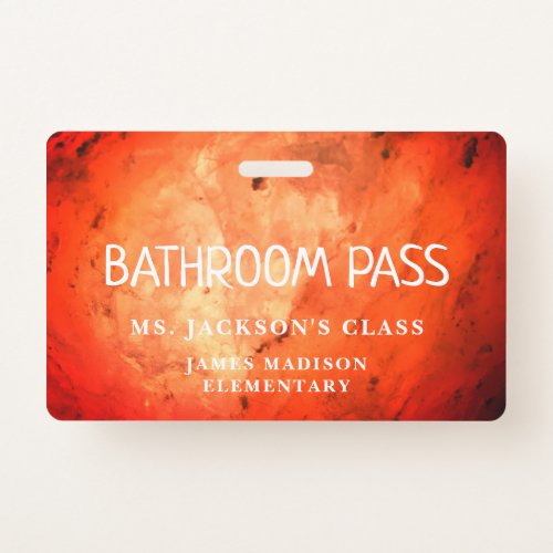 Colorful Classic Back To School Bathroom Hall Pass Badge