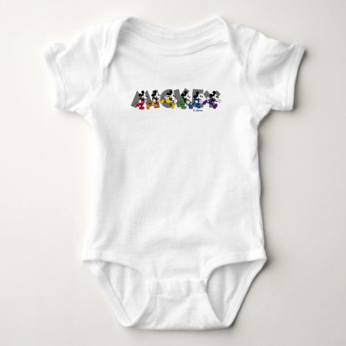 Colorful Classic Mickey Poses Baby Bodysuit