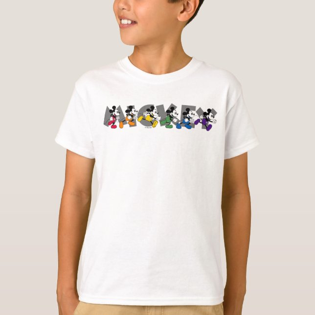 Colorful Classic Mickey Poses T-Shirt (Front)