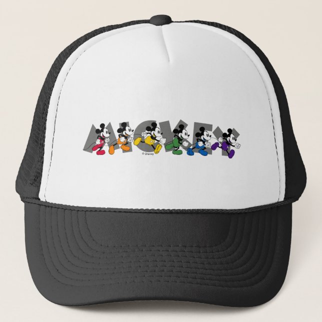 Colorful Classic Mickey Poses Trucker Hat (Front)