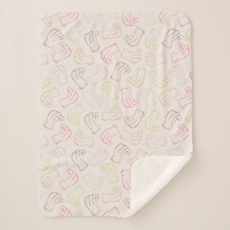 Colorful Classic Pooh Pattern Sherpa Blanket