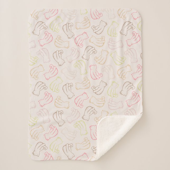 Colorful Classic Pooh Pattern Sherpa Blanket (Front)