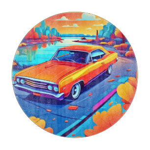 Colorful Classic Ride Design Cutting Board