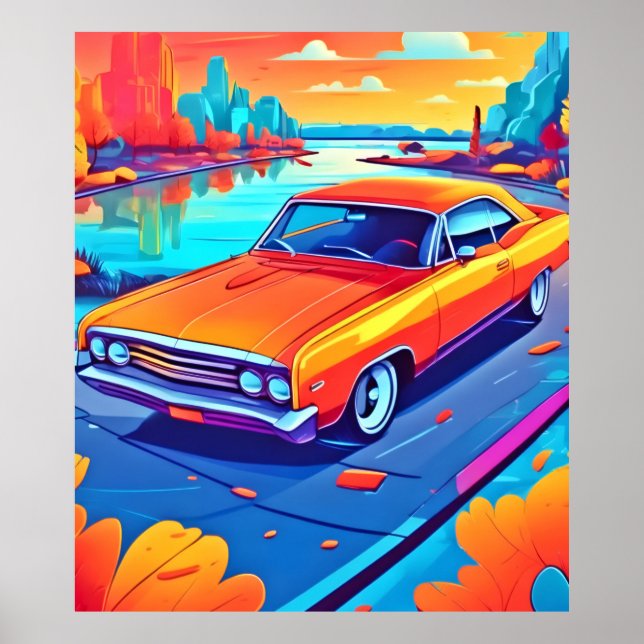 Colorful Classic Ride Design Poster (Front)