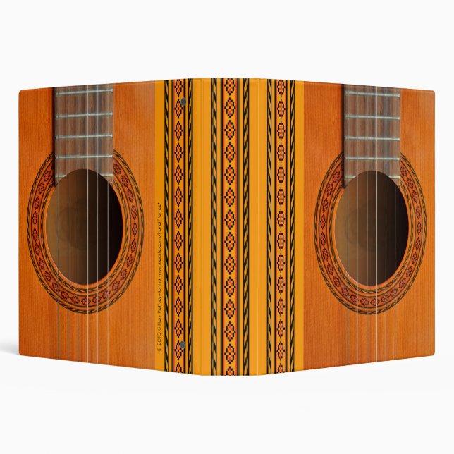 Colorful classical guitar close-up binder (Background)
