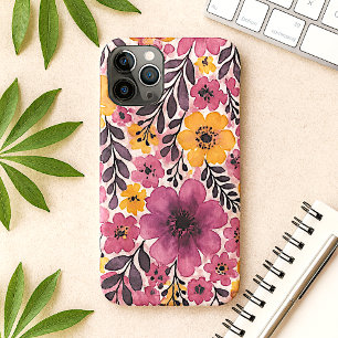 Colorful Classy Delicate Watercolor Flowers iPhone 11 Pro Max Case