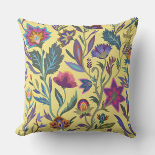 Colorful classy Victorian decor for mama l Yellow Throw Pillow