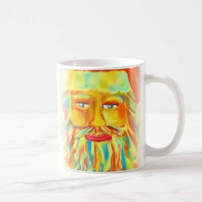 "Colorful Claus" Digital Art Santa Coffee Mug (Right)