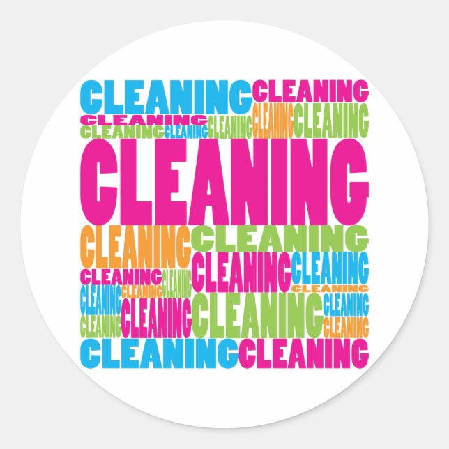 Colorful Cleaning Classic Round Sticker (Front)