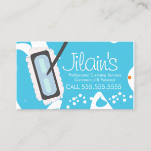 Colorful Cleaning Services Mop Bubbles  Business Card