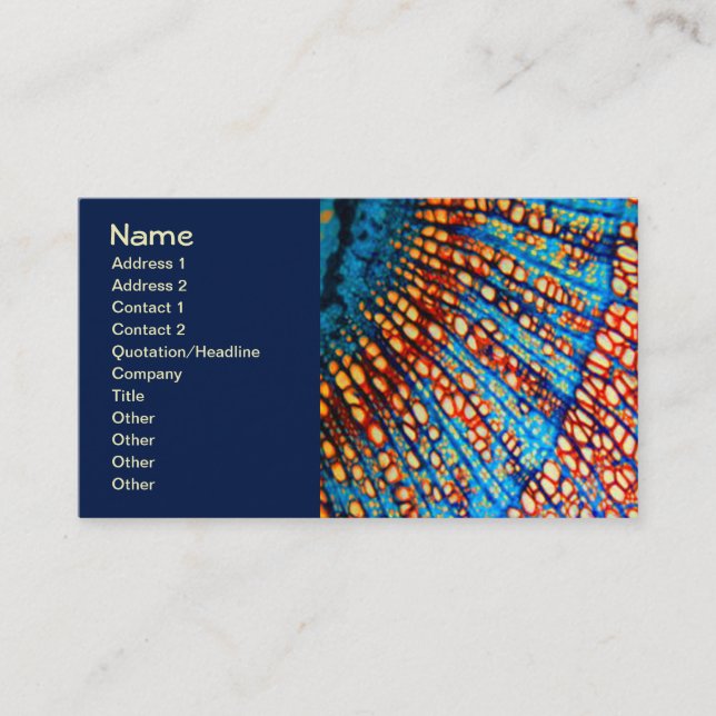 Colorful Clematis Root Nature Mandala Business Card (Front)