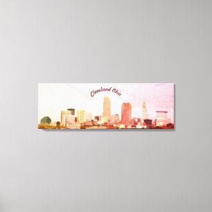 Colorful Cleveland Skyline Canvas Print